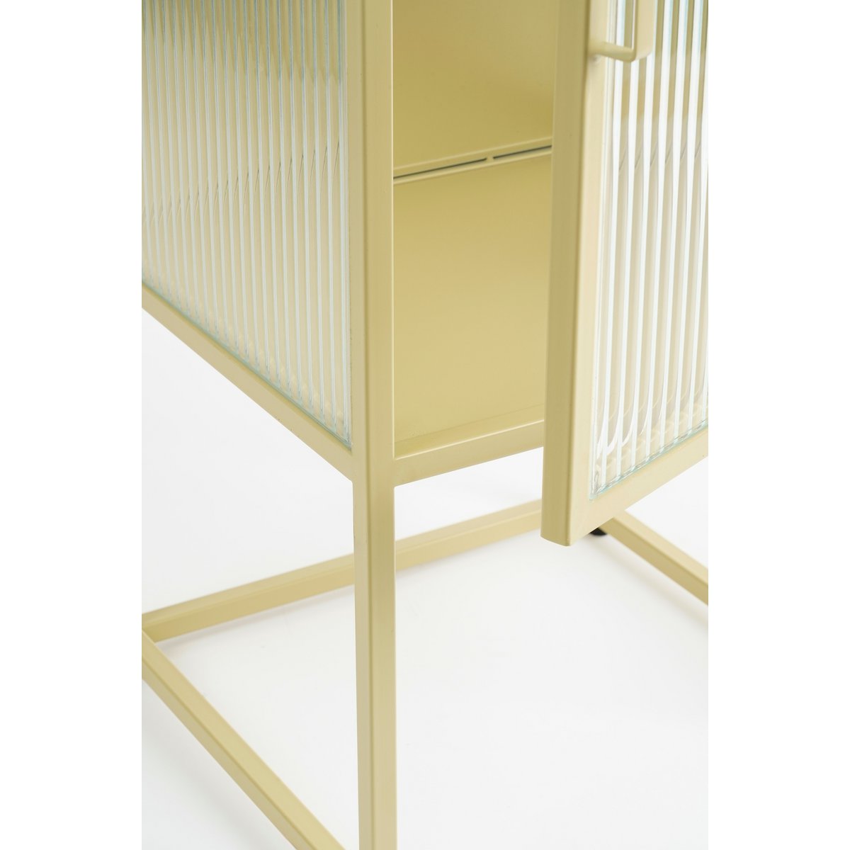 Clifton Opbergkast met Deuren - Beige, Metaal L38x 35xH90 |woon-meubel.nl