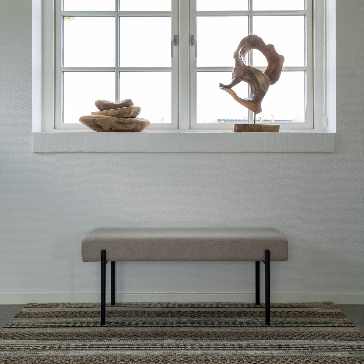 Swindon Bench - Bench, sand with black legs