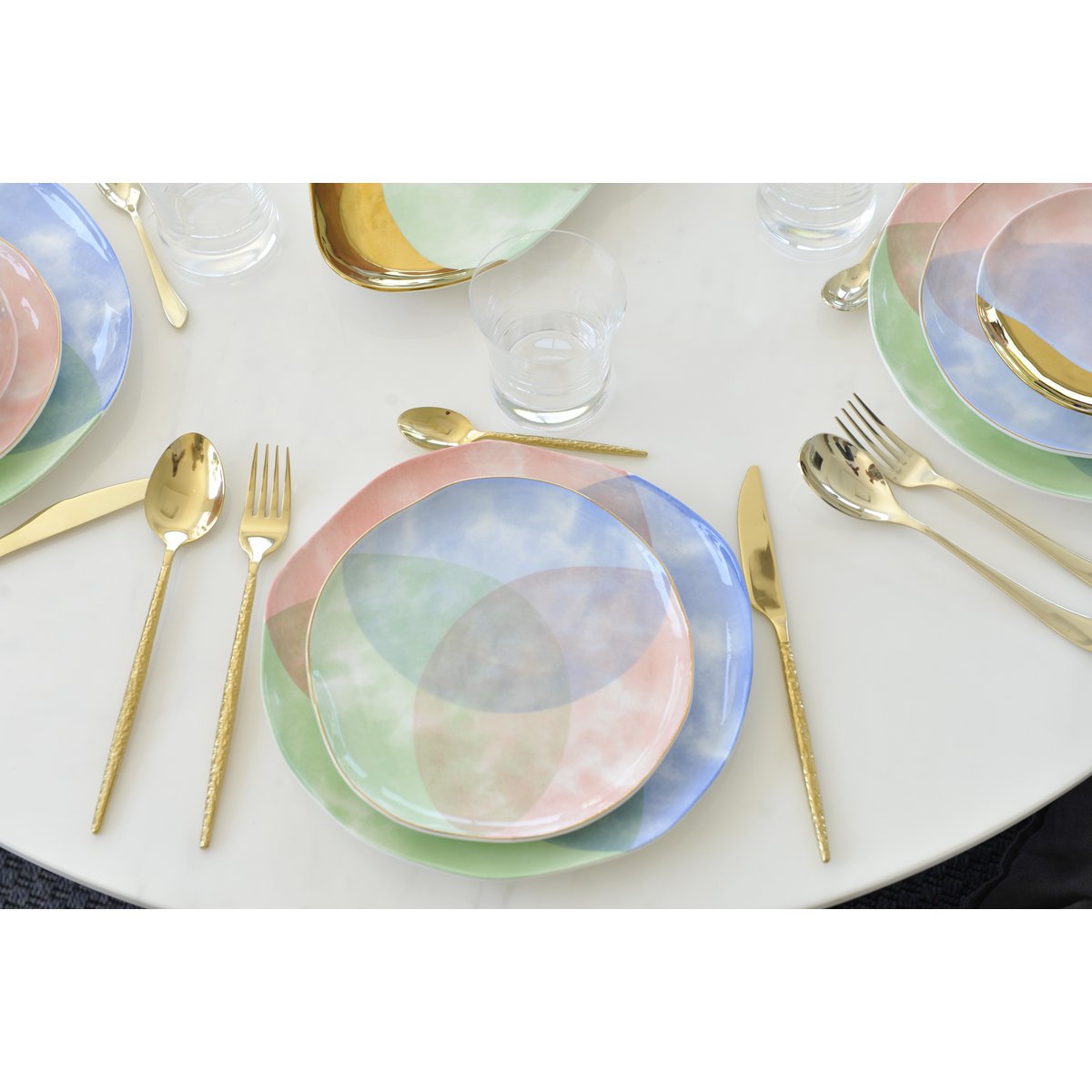 Aulica Tricolore Dessertbord – Kleurrijk Porselein Ø21 cm |woon-meubel.nl