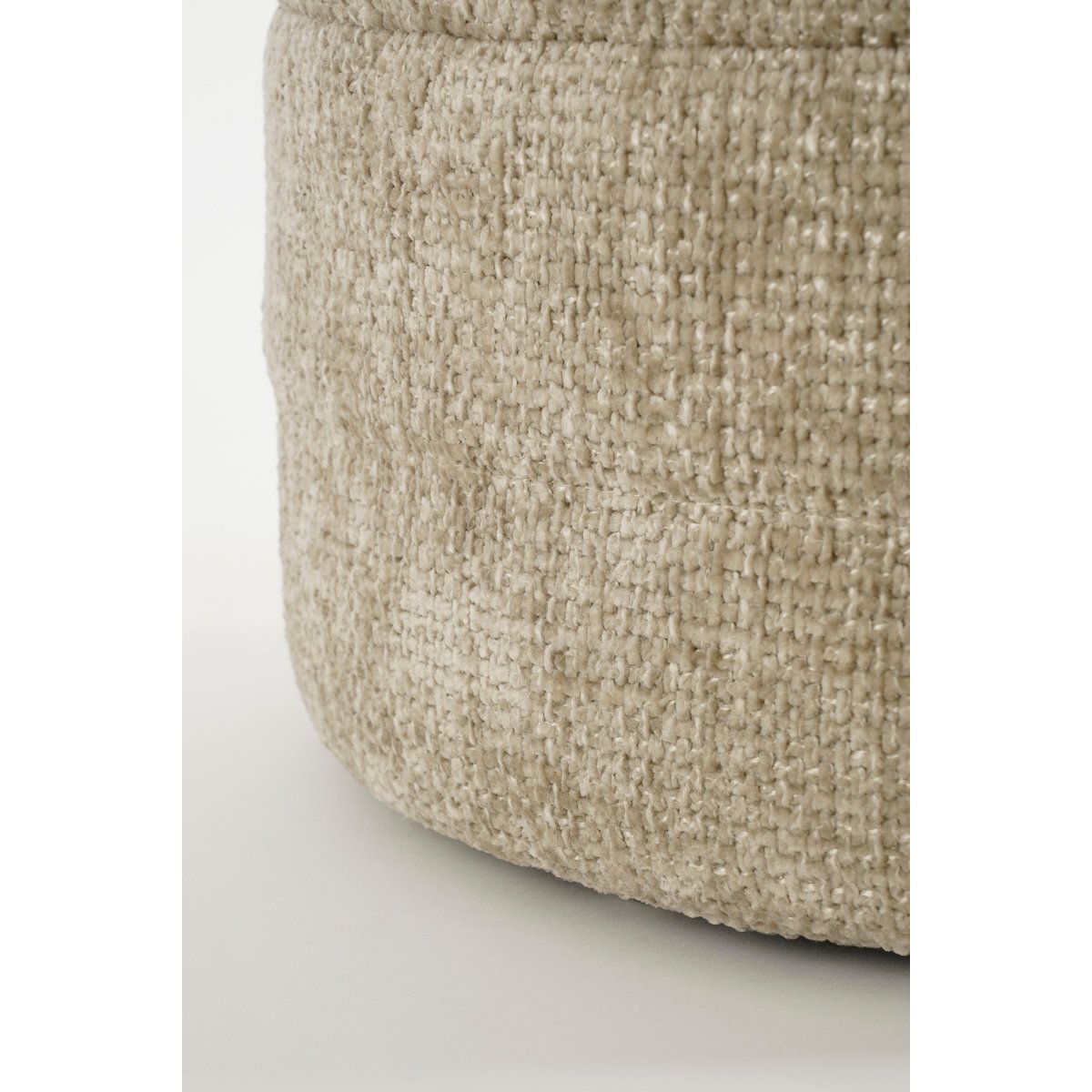 Pouf de rangement - H41 x Ø42 cm - Gris clair