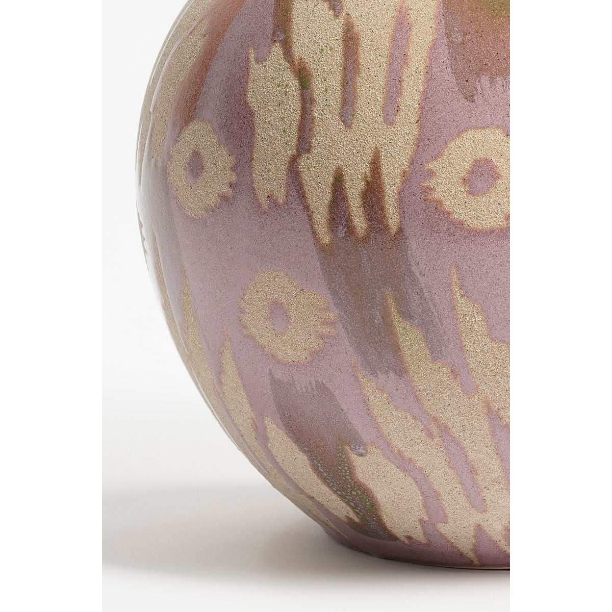 Javi Vase - H28 x Ø42 cm - Ceramic - Pink, Beige