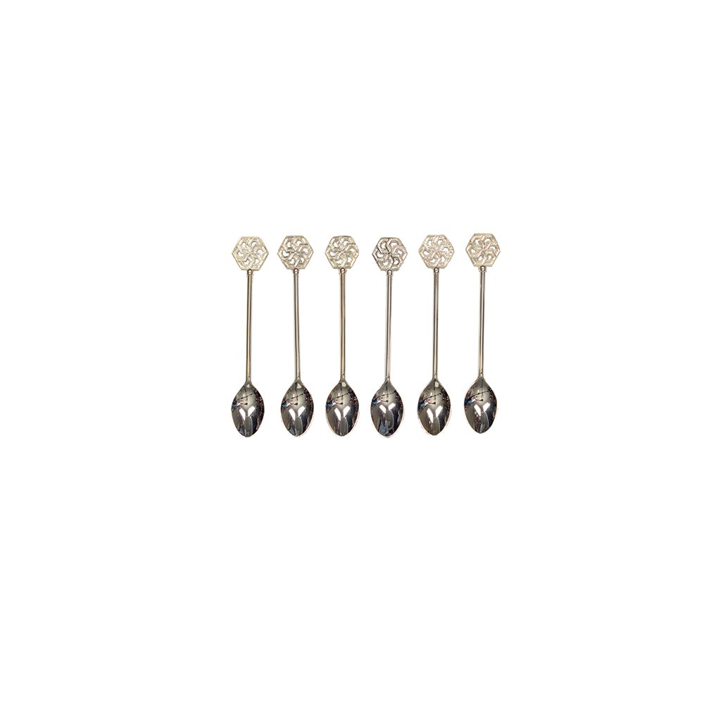 Aulica Arabesque Theelepels Zilver – Set van 6 | 11 cm |woon-meubel.nl