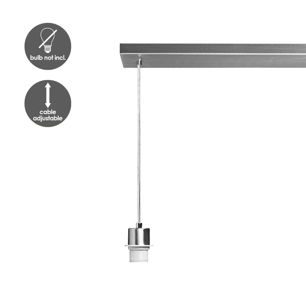 Hanging lamp Beam 3L, anthracite Lampshade, 25cm