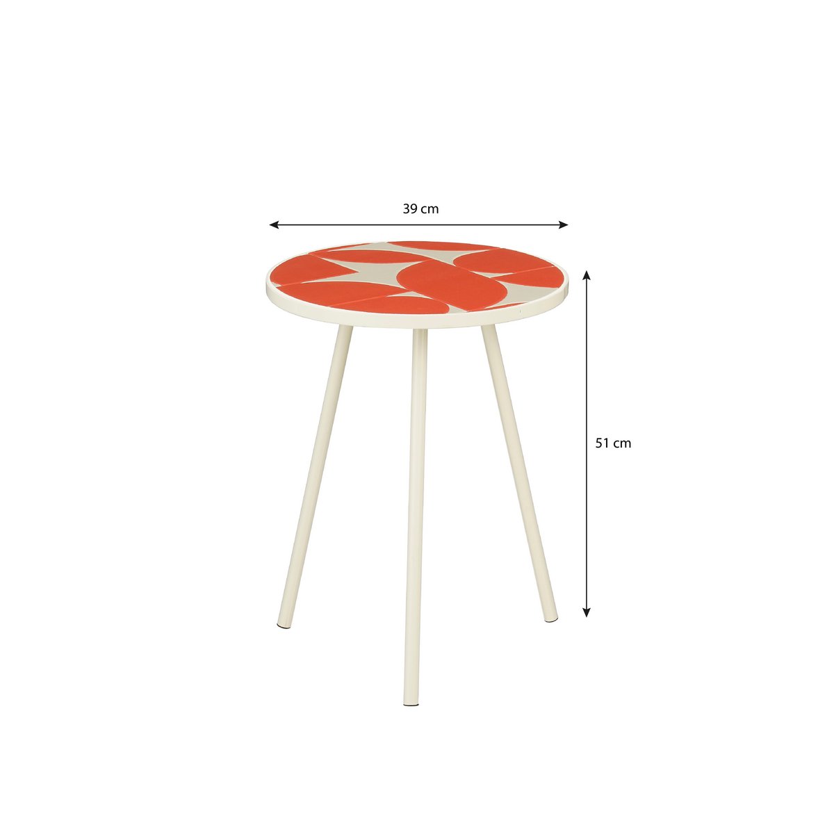 Bologna Bijzettafel Buiten - Rood - Metaal
