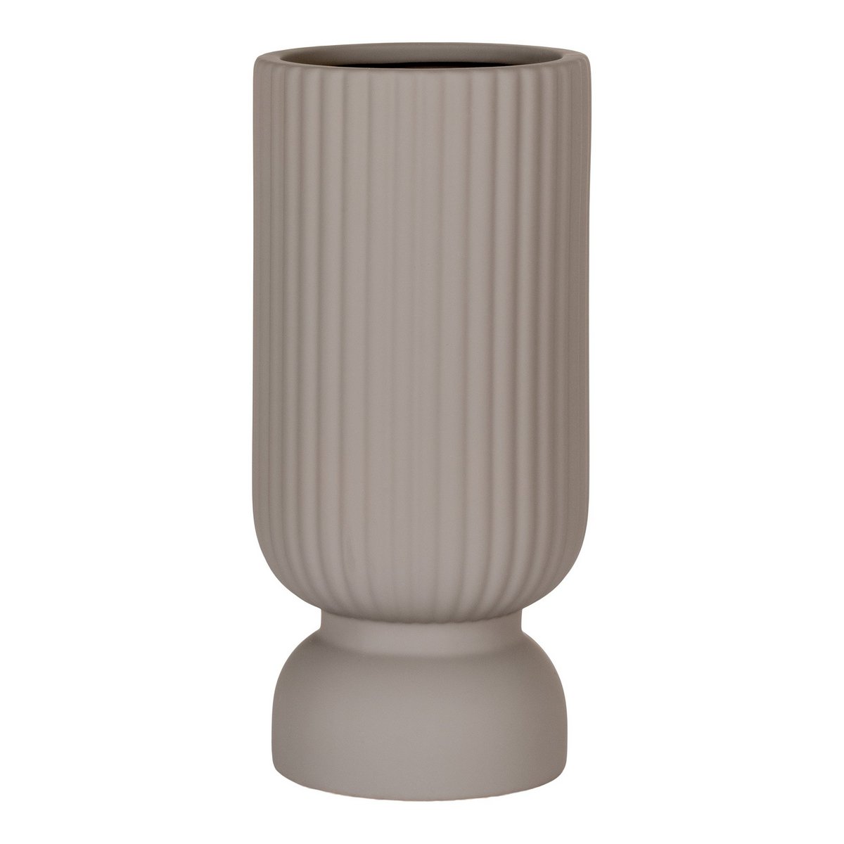 Vase - Ceramic vase, grey, Ø12x25.5 cm