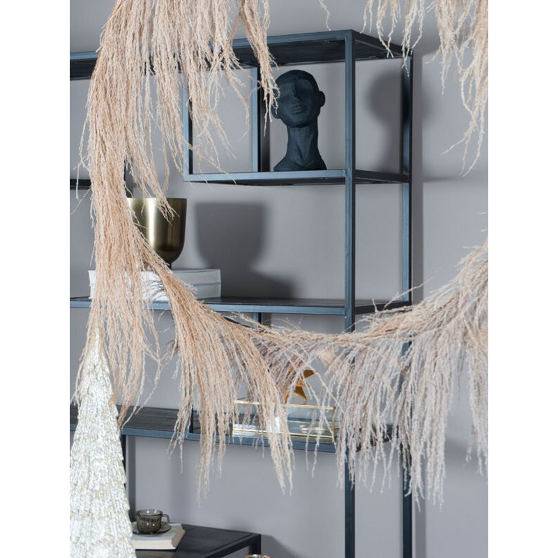 Vakkenkast Huub Zwart Mangohout Roomdivider |woon-meubel.nl