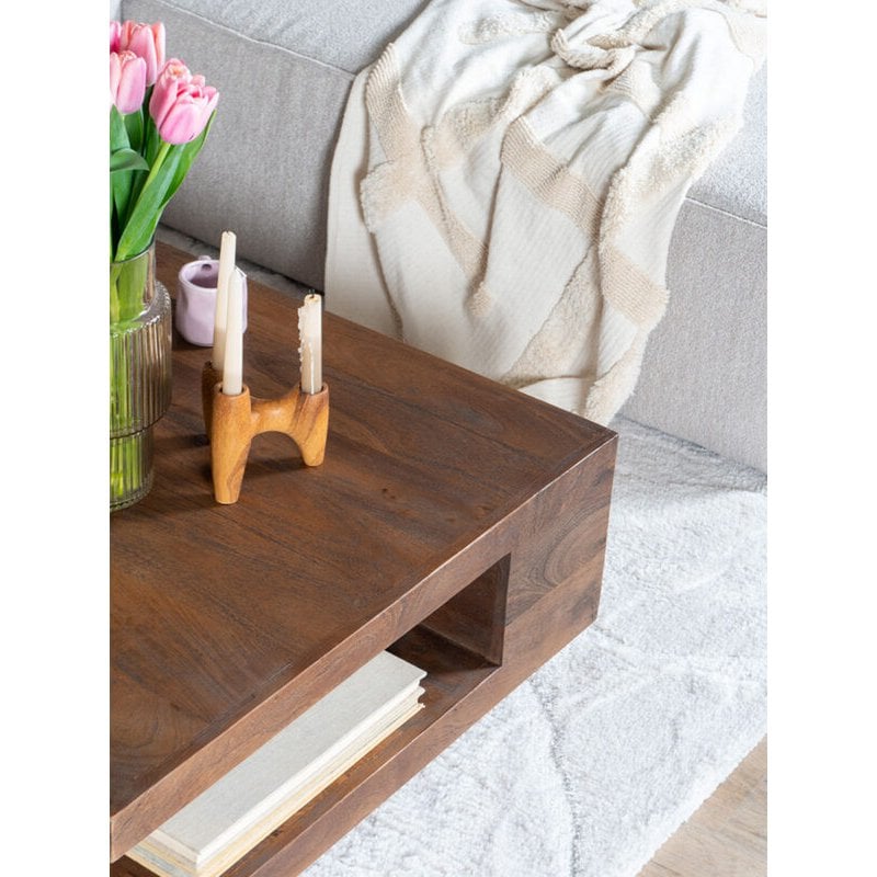 Salontafel Bram – Espresso Mangohout – 80 x 80 cm|woon-meubel.nl
