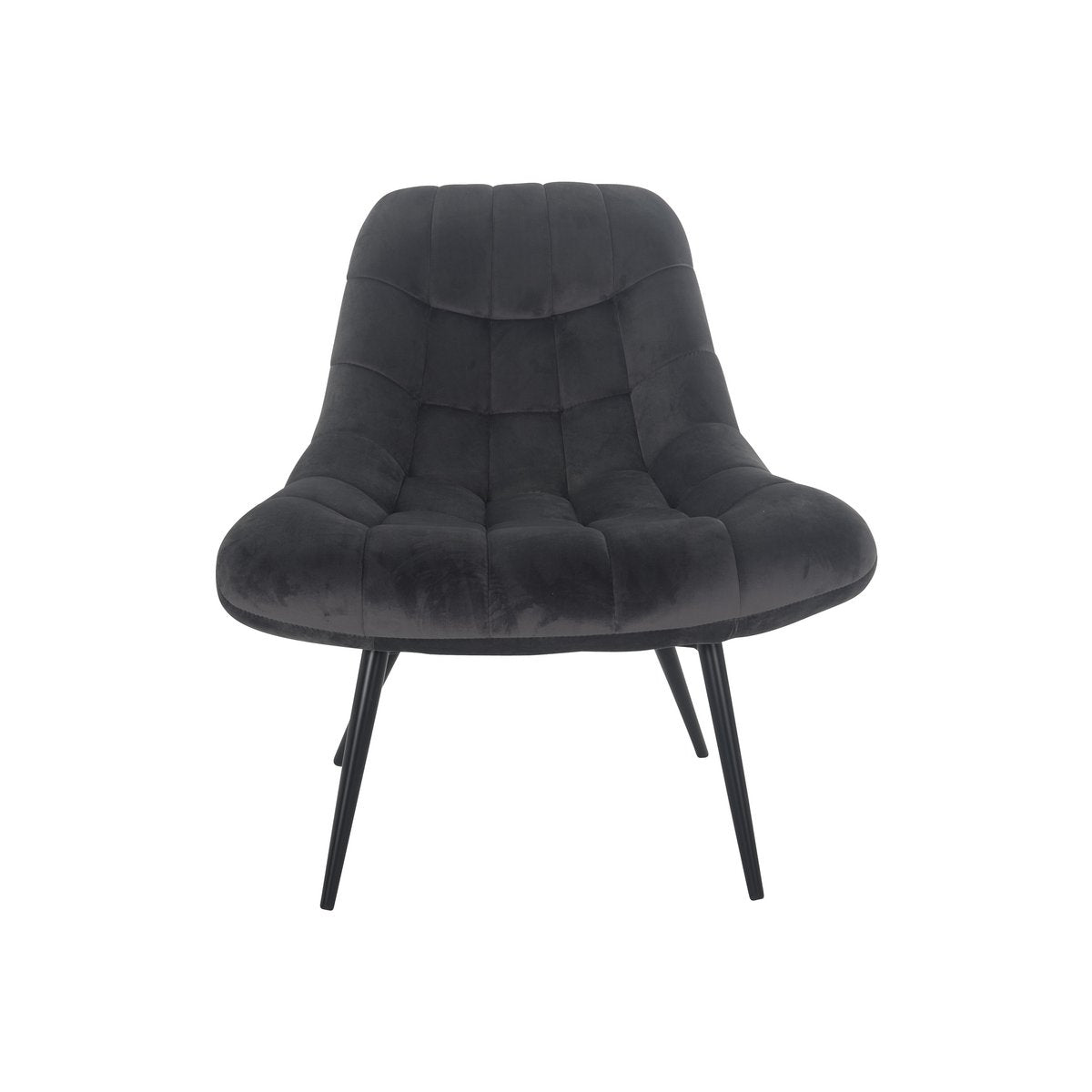 Fauteuil XXL fluweel grijs metaal zwart