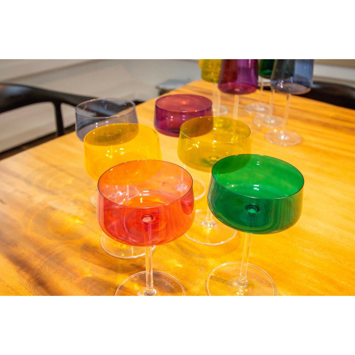 Champagneglazen Set van 6 – Luxe Glaswerk – Multicolor