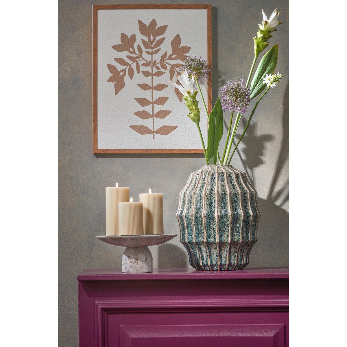 Pippa Vaas - H33 x Ø27 cm - Keramiek - Groen |woon-meubel.nl