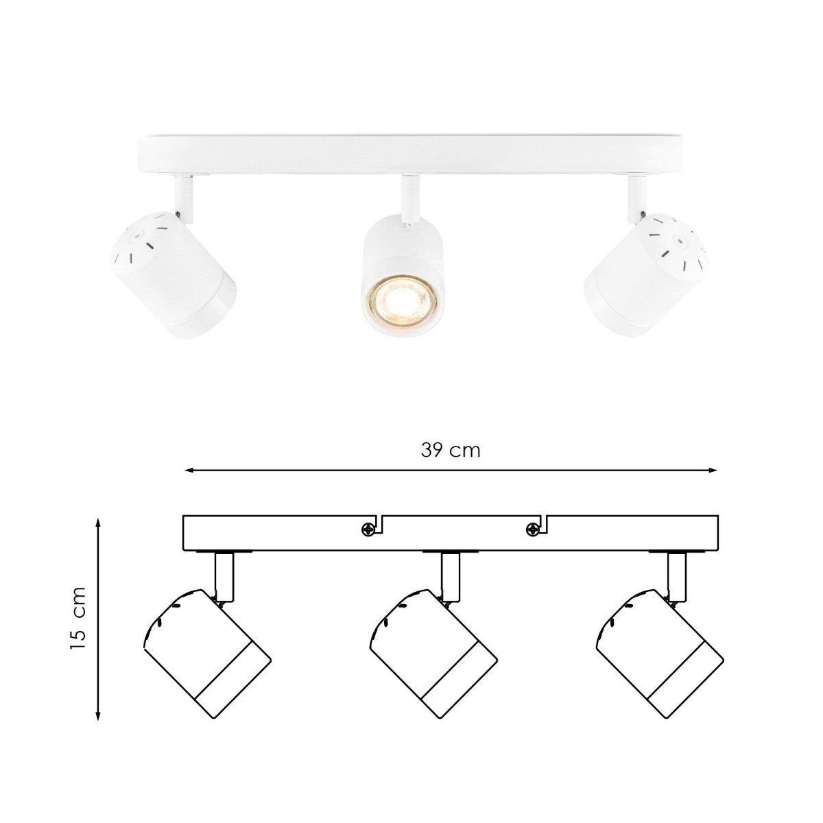 LED Surface-mounted spotlight Manu 3 - incl. dimmable LED lamp - white