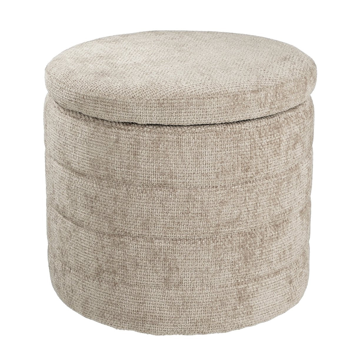 Pouf de rangement - H41 x Ø42 cm - Gris clair