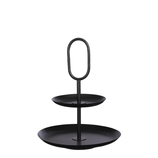 Rama Etagere 2 Layers - H36 x Ø28 cm - Metal - Black