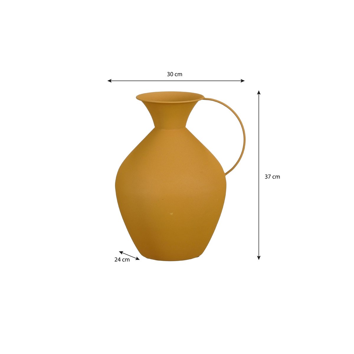 Gyge Vaas Geel - Metaal - L30 x B24 x H37cm |woon-meubel.nl