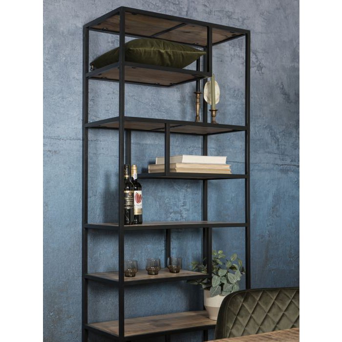 Vakkenkast Huub Hout 210 x 80 cm - Roomdivider |woon-meubel.nl