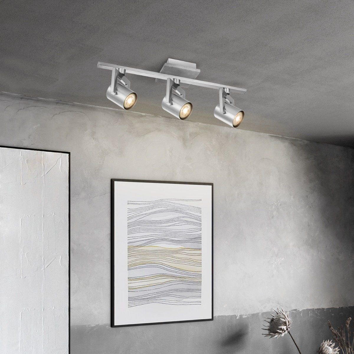 Surface-mounted spotlight Concrete 3 - incl. dimmable LED lamp - concrete