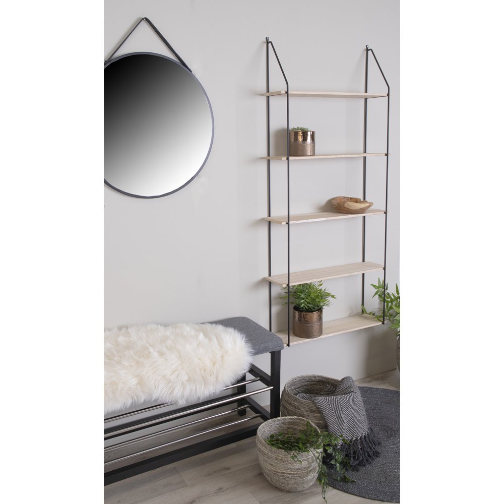 Wandrek met Houten Planken & Zwart Metaal | House Nordic | woon-meubel.nl