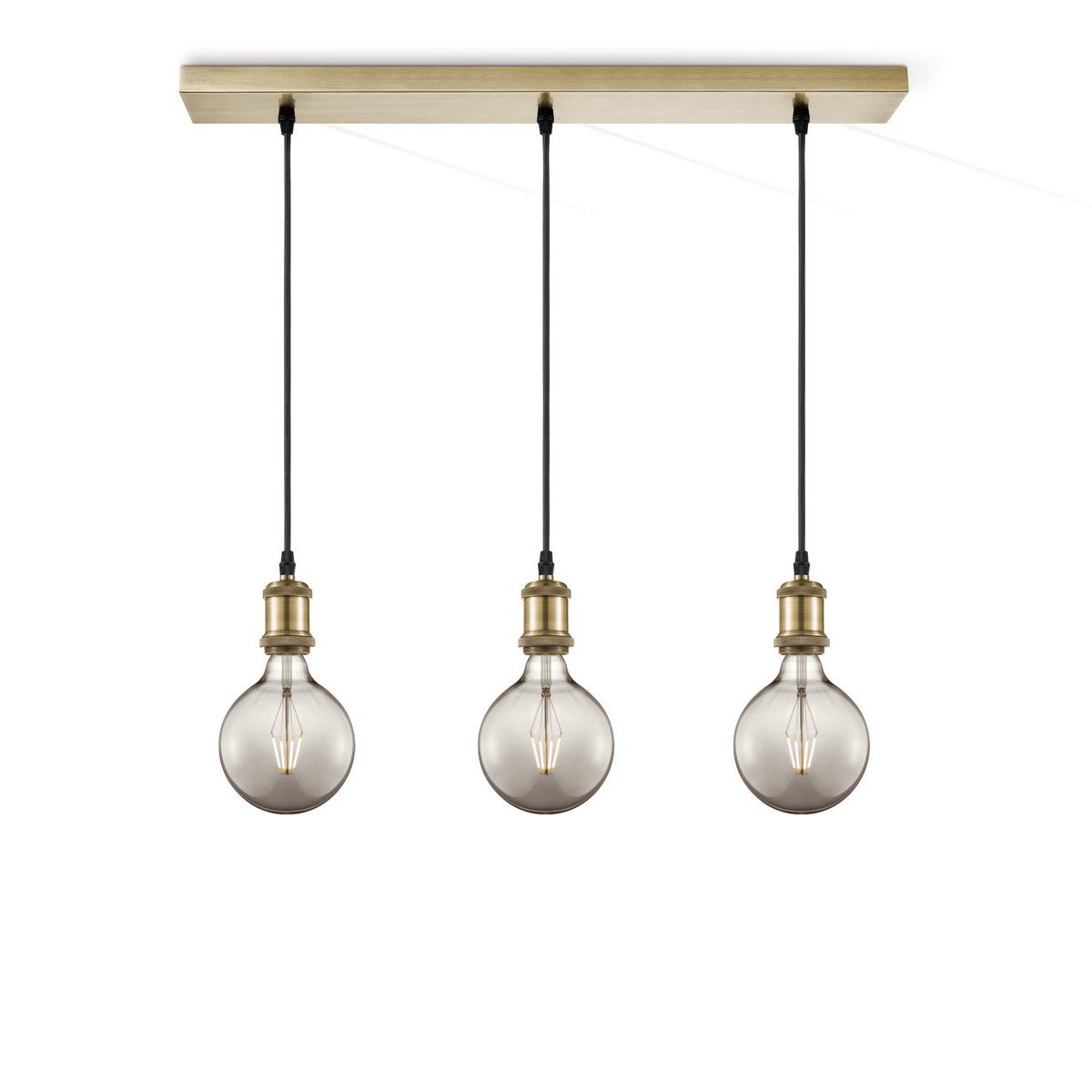 Vintage pendant lamp - 3 LED lamp G95 - dimmable E27 smoke