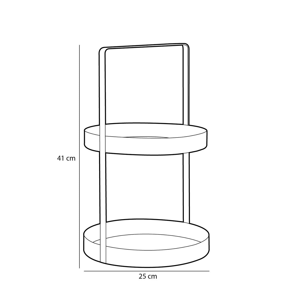 Etagère 2-Laags - Goud - Metaal H41 x Ø25 cm |woon-meubel.nl