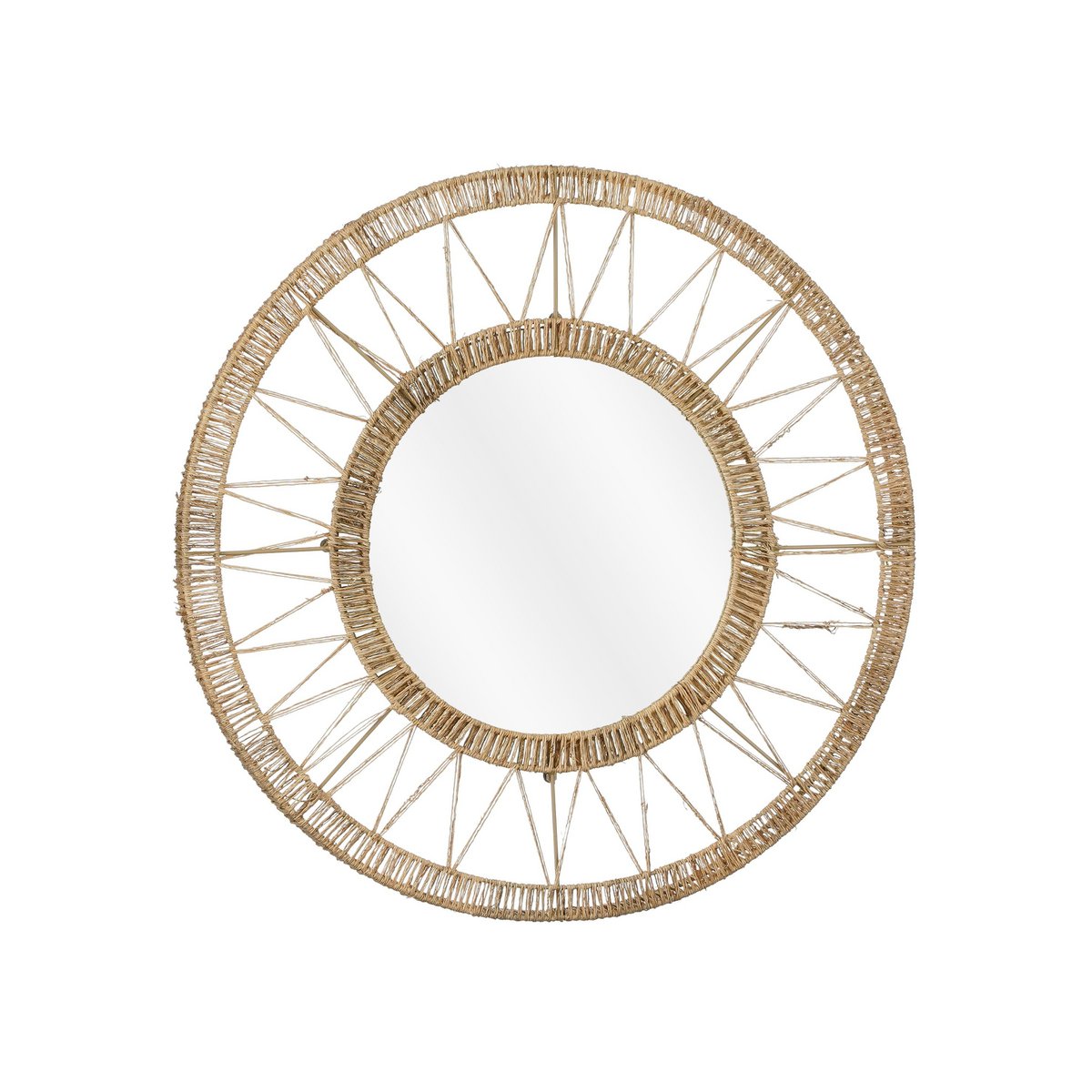 Ludy Wandspiegel - Jute - Lichtbruin H5 x Ø60 cm |woon-meubel.nl