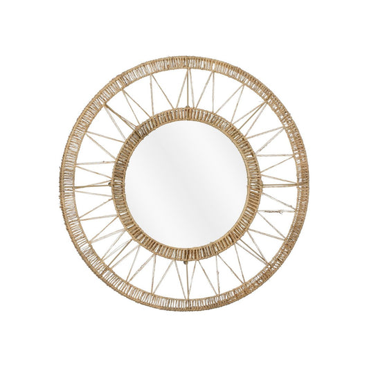 Ludy Wandspiegel - Jute - Lichtbruin H5 x Ø60 cm |woon-meubel.nl