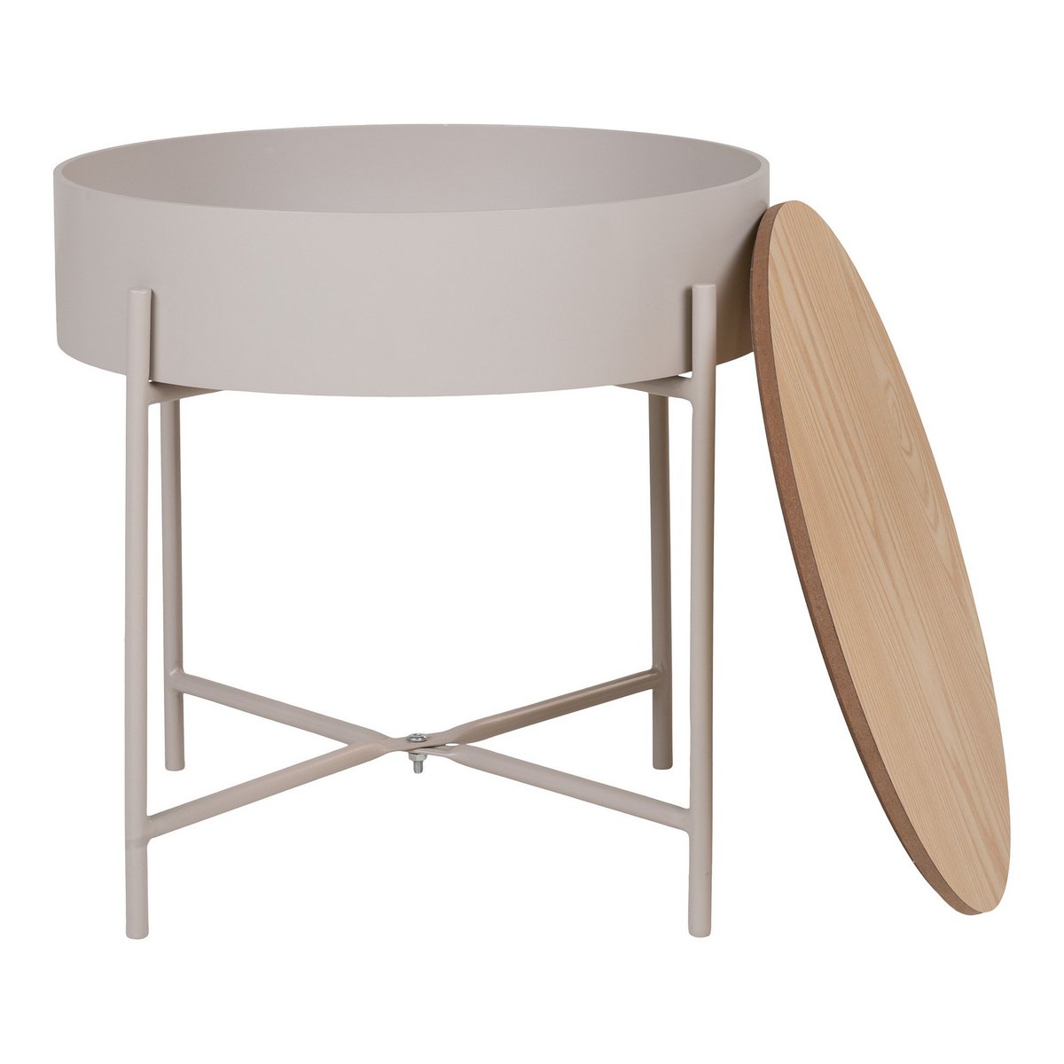 Sisco Side Table – Ø40 cm – Beige Light Gray | House Nordic