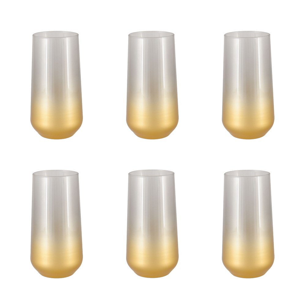 Set van 6 Luxe Waterglazen Gloed Gerookt – Aulica – Hoog Model