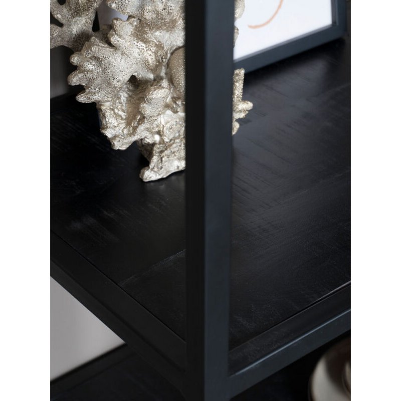 Vakkenkast Huub Zwart Mangohout Roomdivider detail |woon-meubel.nl