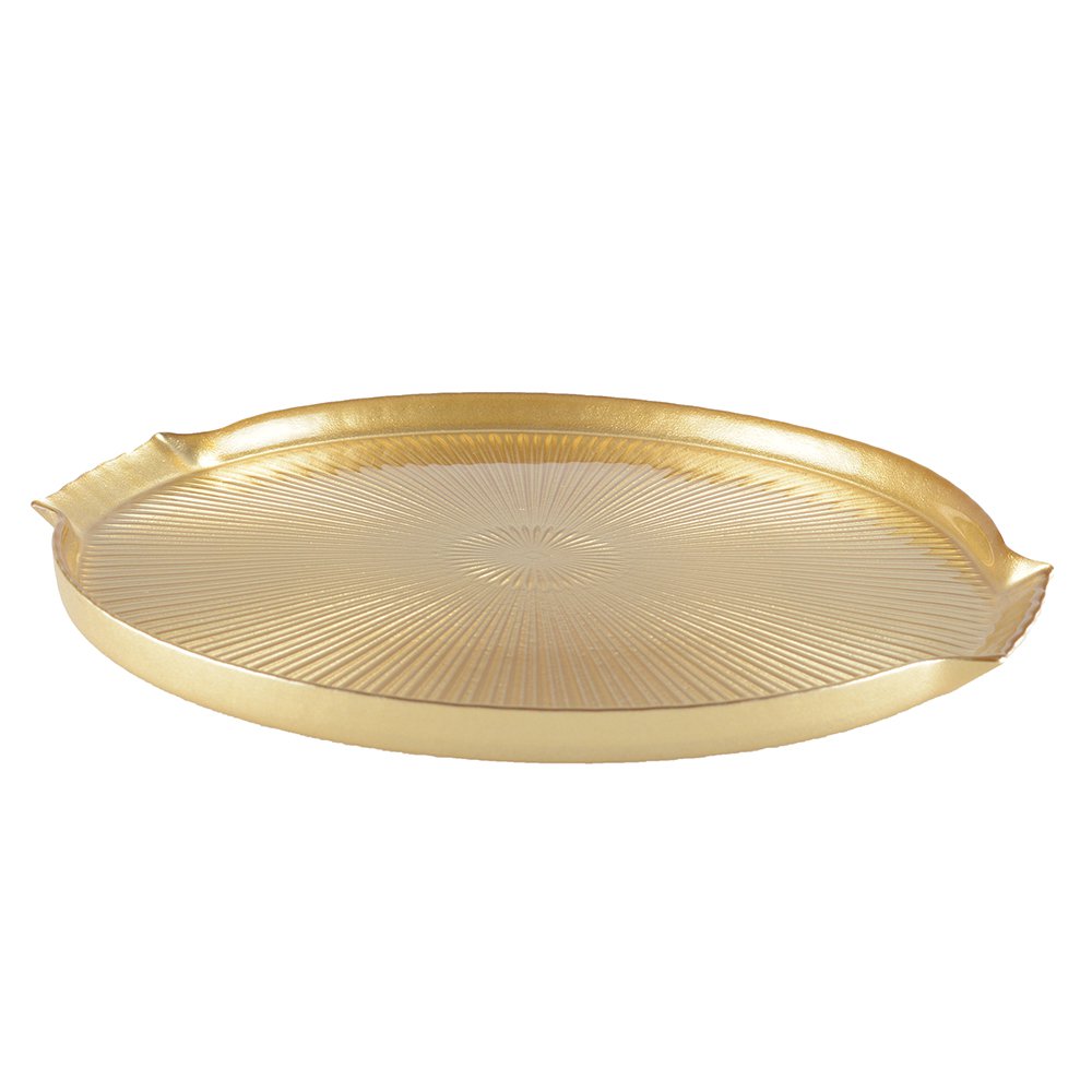 Gouden serveerschaal 30x28x2 cm – Luxe Serveerschaal |woon-meubel.nl