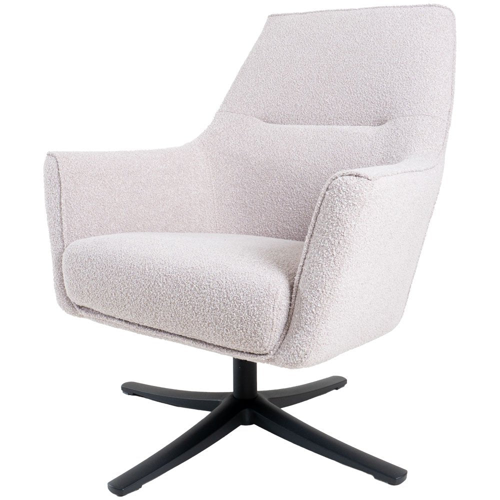Fauteuil Ties – Bouclé – Naturel Moderne Draaifauteuil |woon-meubel.nl