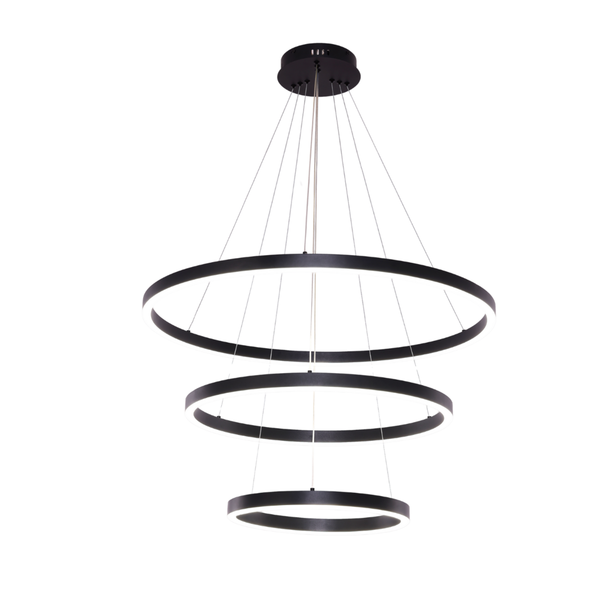Neo Black 3-Ring Hanglamp – Dimbare LED Zwart |woon-meubel.nl