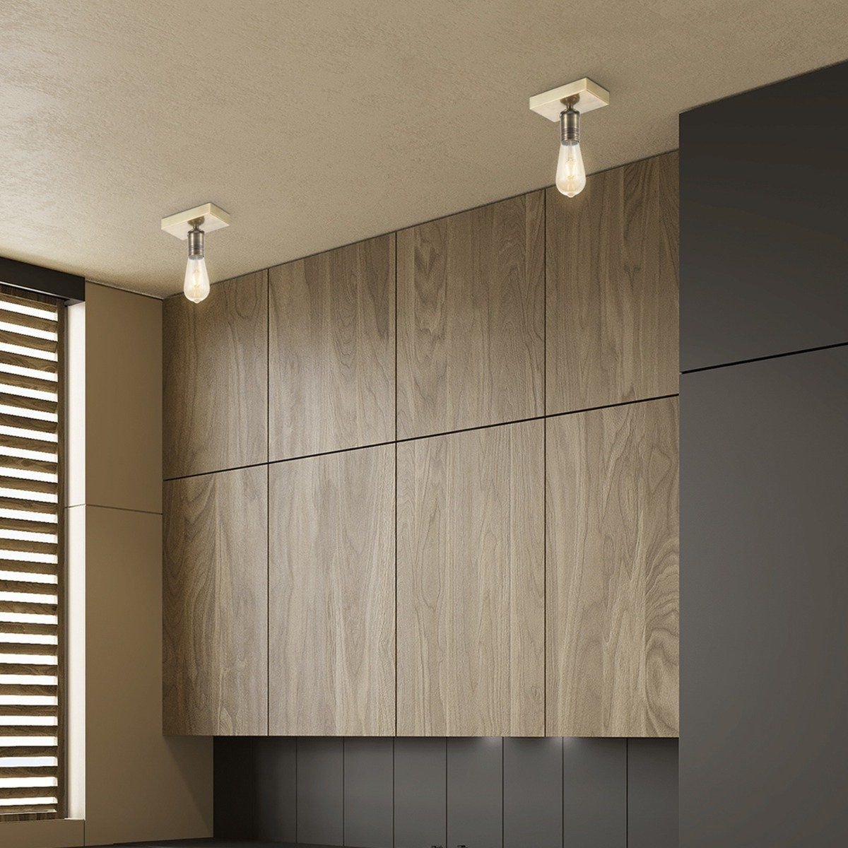 Wandspot Nitro - incl. dimbare LED lamp - messing