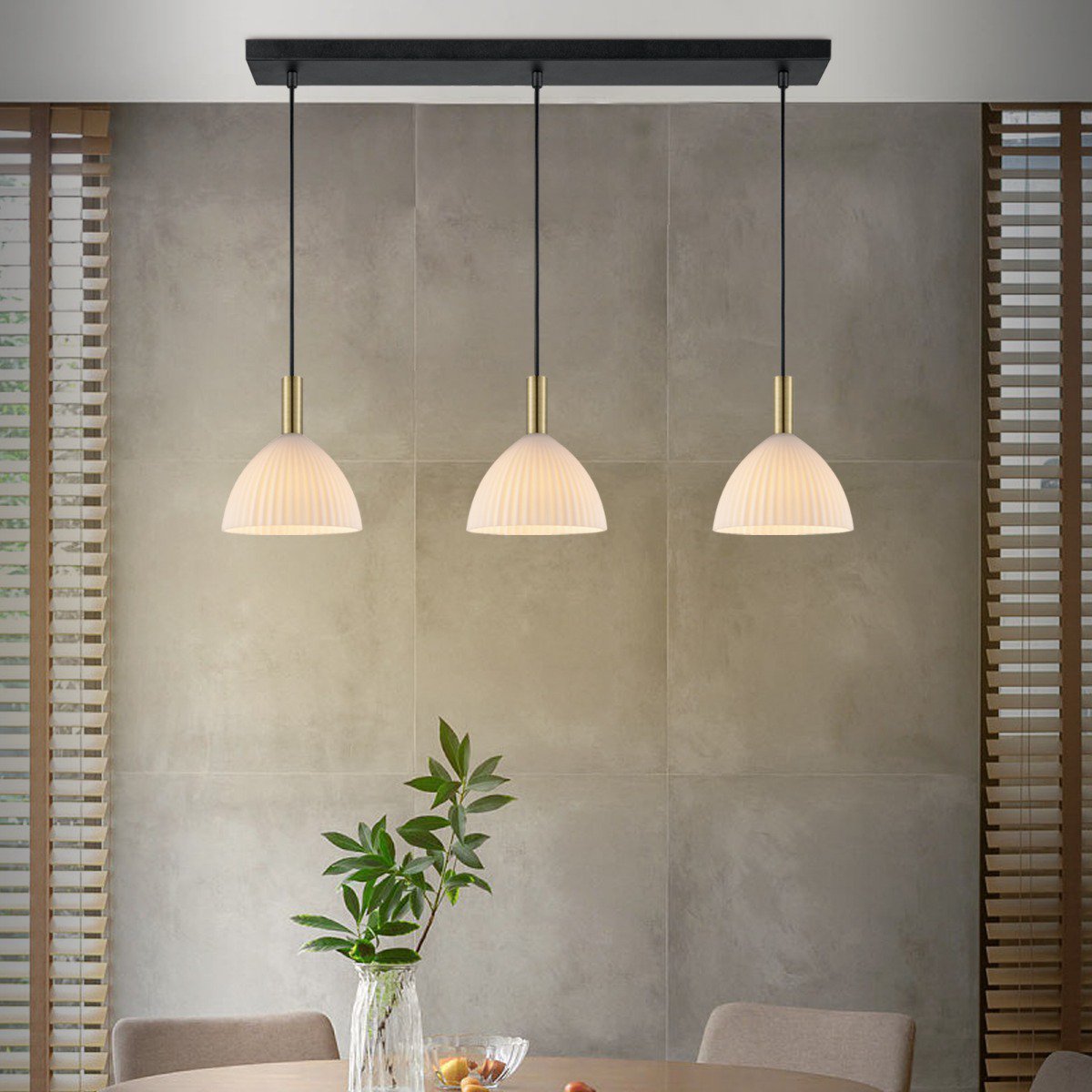 Hanging lamp Credo - Brass - 70x18x125cm