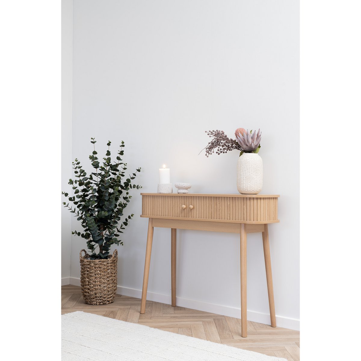 Nikko Consoletafel - Natuurlijk, MDF/Genen |woon-meubel.nl