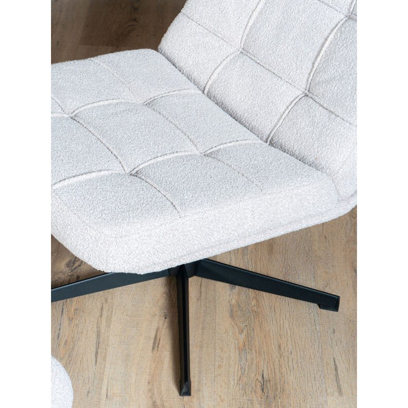 Armchair Aiden + Hocker – Bouclé – Natural