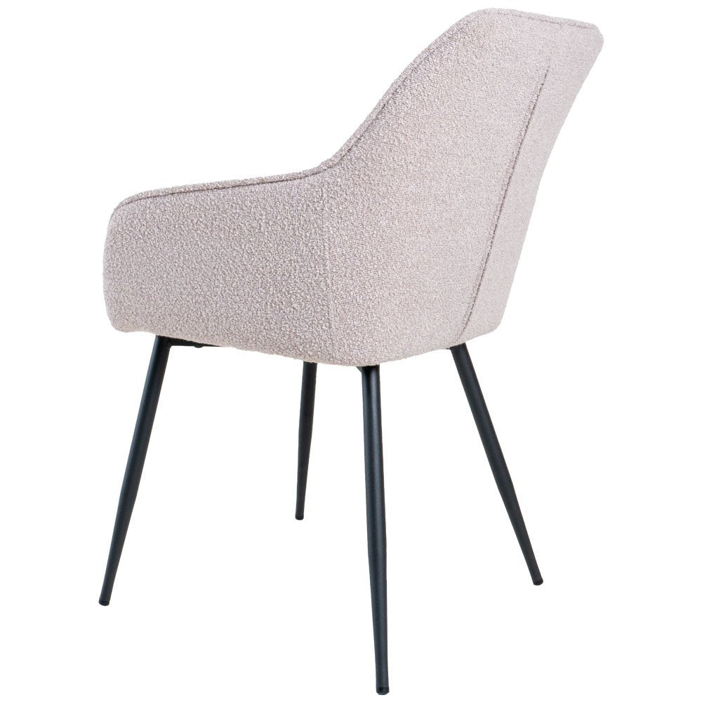 Eetkamerstoel Fenna – Bouclé – Naturel luxueuze bekleding |woon-meubel.nl