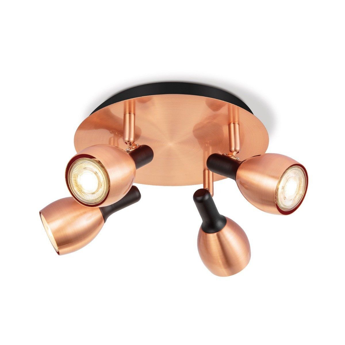 LED Surface-mounted spotlight Novi 4 - incl. dimmable LED lamp - Copper