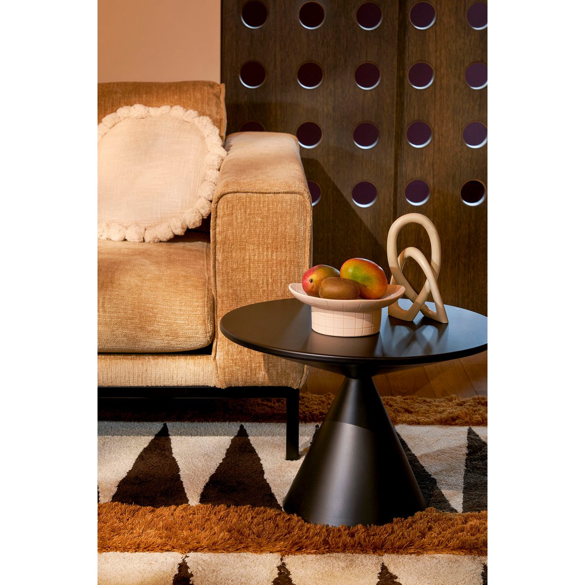 Table d'appoint Royal - H42 x Ø60 cm - Métal - Noir
