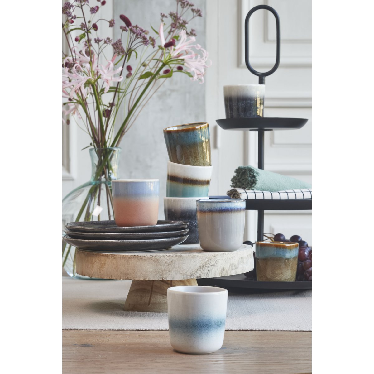 Rama Etagere 3 Layers - H55 x Ø38 cm - Metal - Black