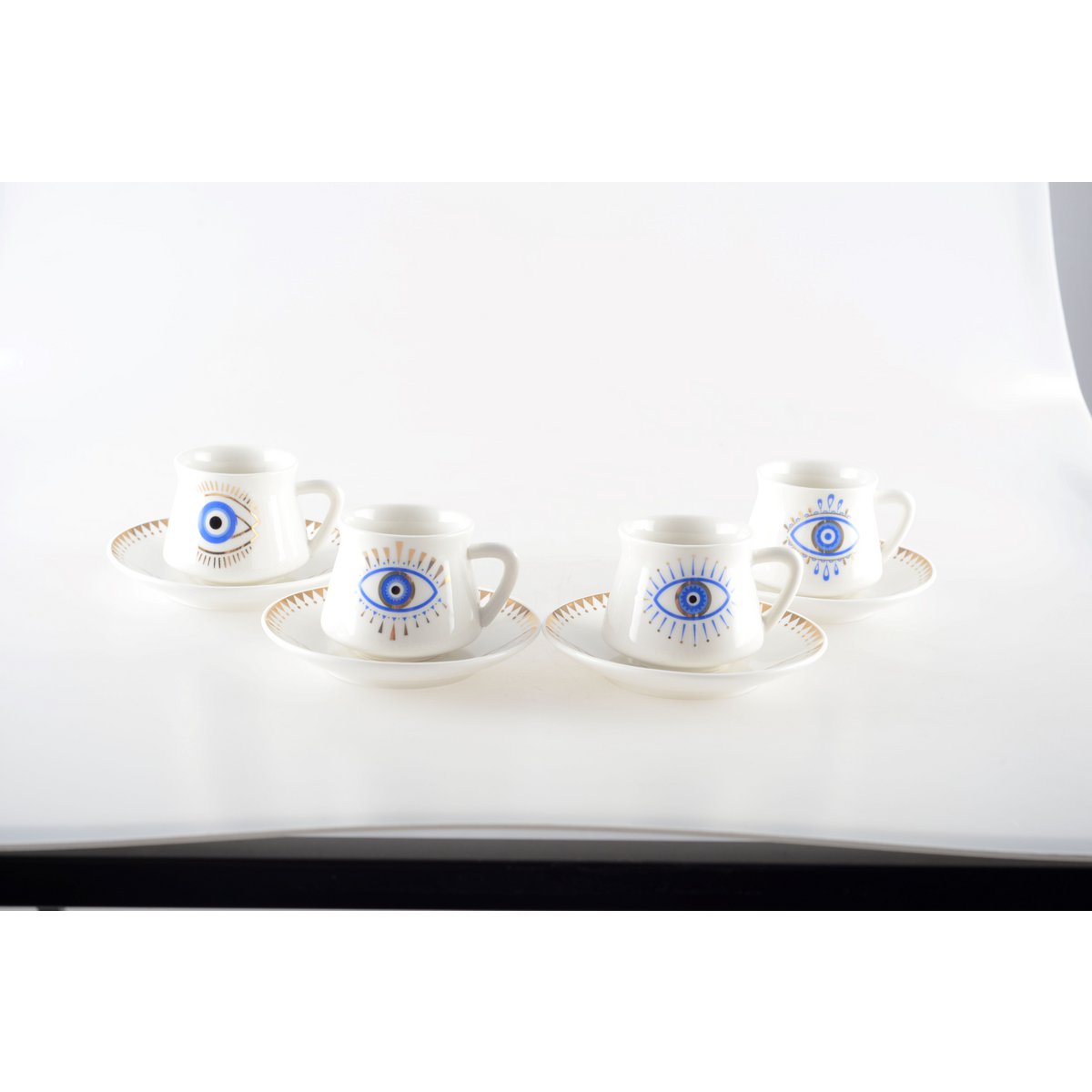 Koffiekopjes Geluksoog – Set van 4  | Geschenkdoos | Handgemaakt | Origineel Espresso Servies