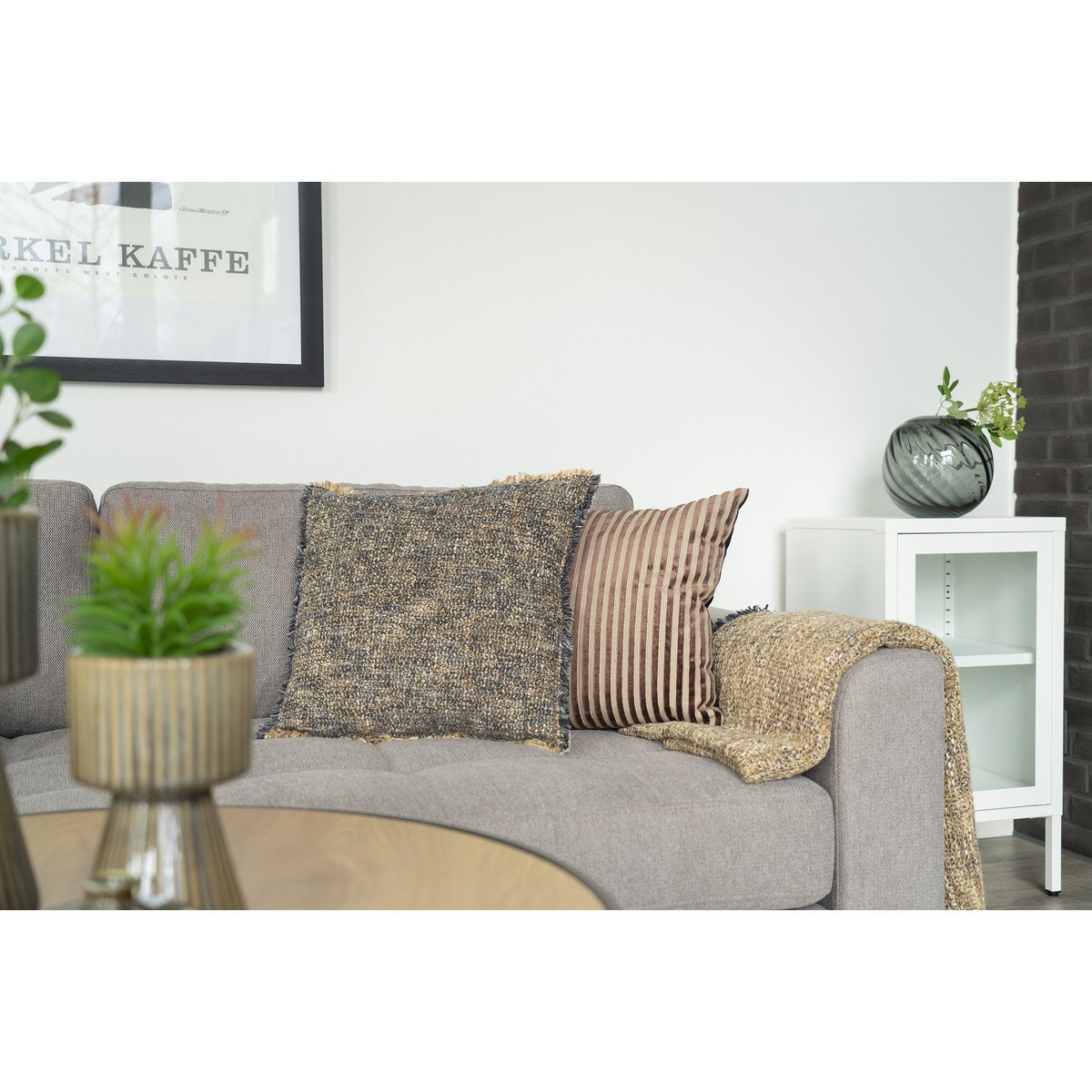 Perth Cushion - Cushion, beige/brown, 45x45 cm