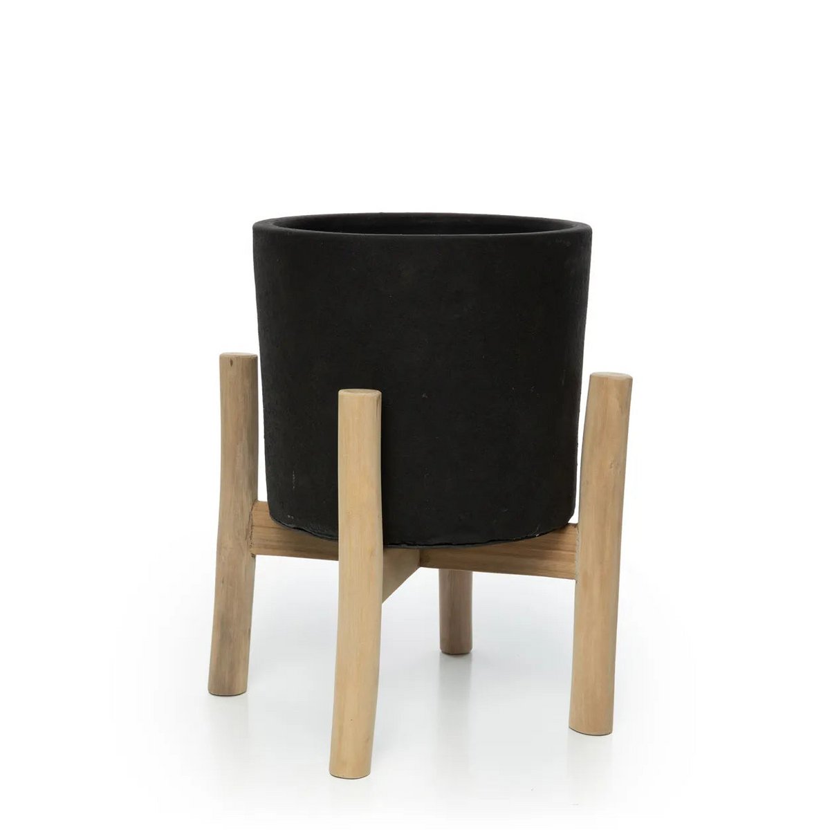 The Charcoal Low vaas - Zwart Naturel - S |woon-meubel.nl