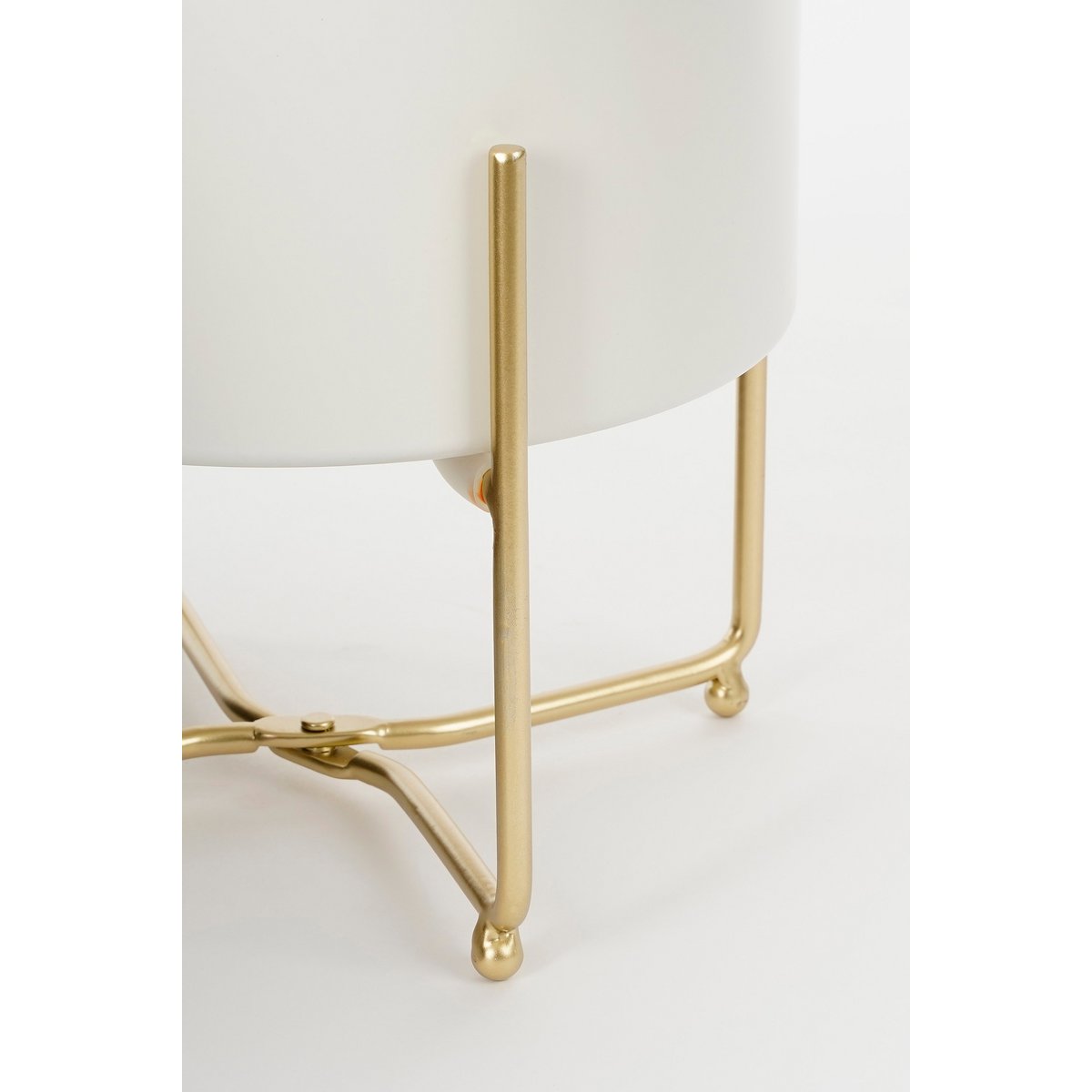 Aries Bloempotten op Gouden Standaard – Set van 3 – Wit – Mica Decorations