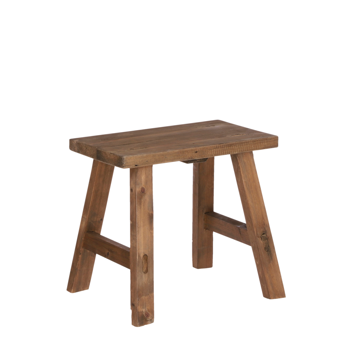 Bold Houten Krukje - Gerecycled Hout - Bruin |woon-meubel.nl