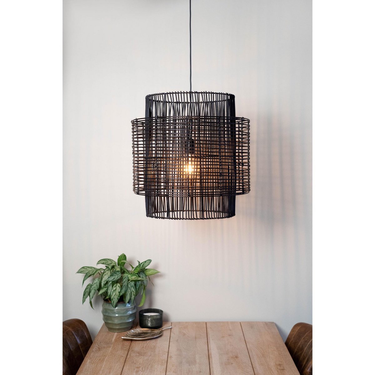 Pendant lamp BRANDON matt black Ø50x50cm