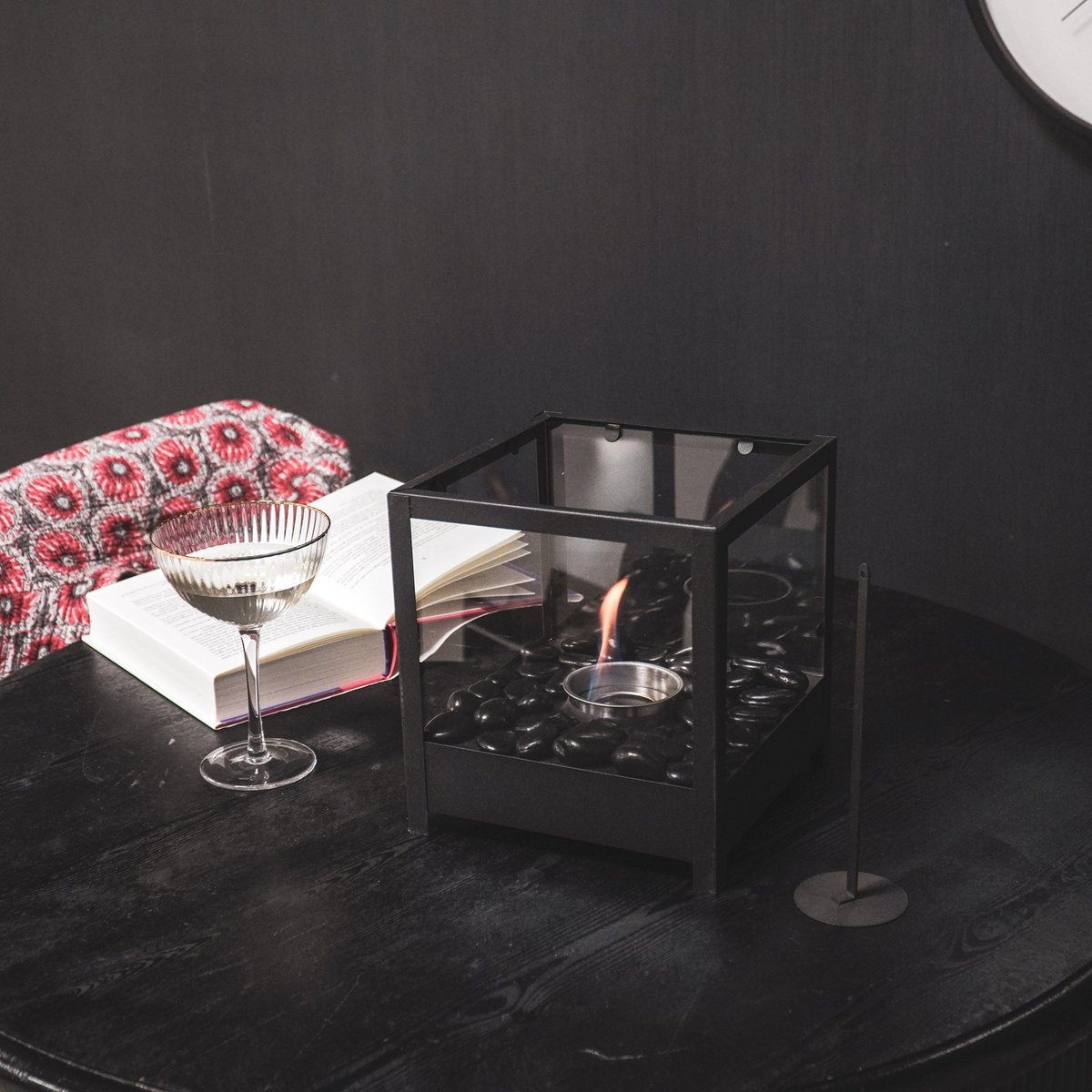 Table Fireplace – Bio Ethanol Burner made of Metal and Glass