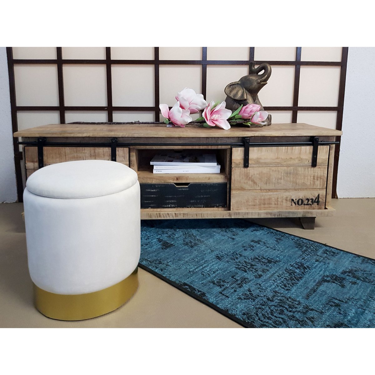 ποΈ Voglrieder Velours Hocker β Γ 31 x H 38 cm β Met Opbergruimte β Zachte Zithocker van Velours β Verkrijgbaar in 7 Kleuren