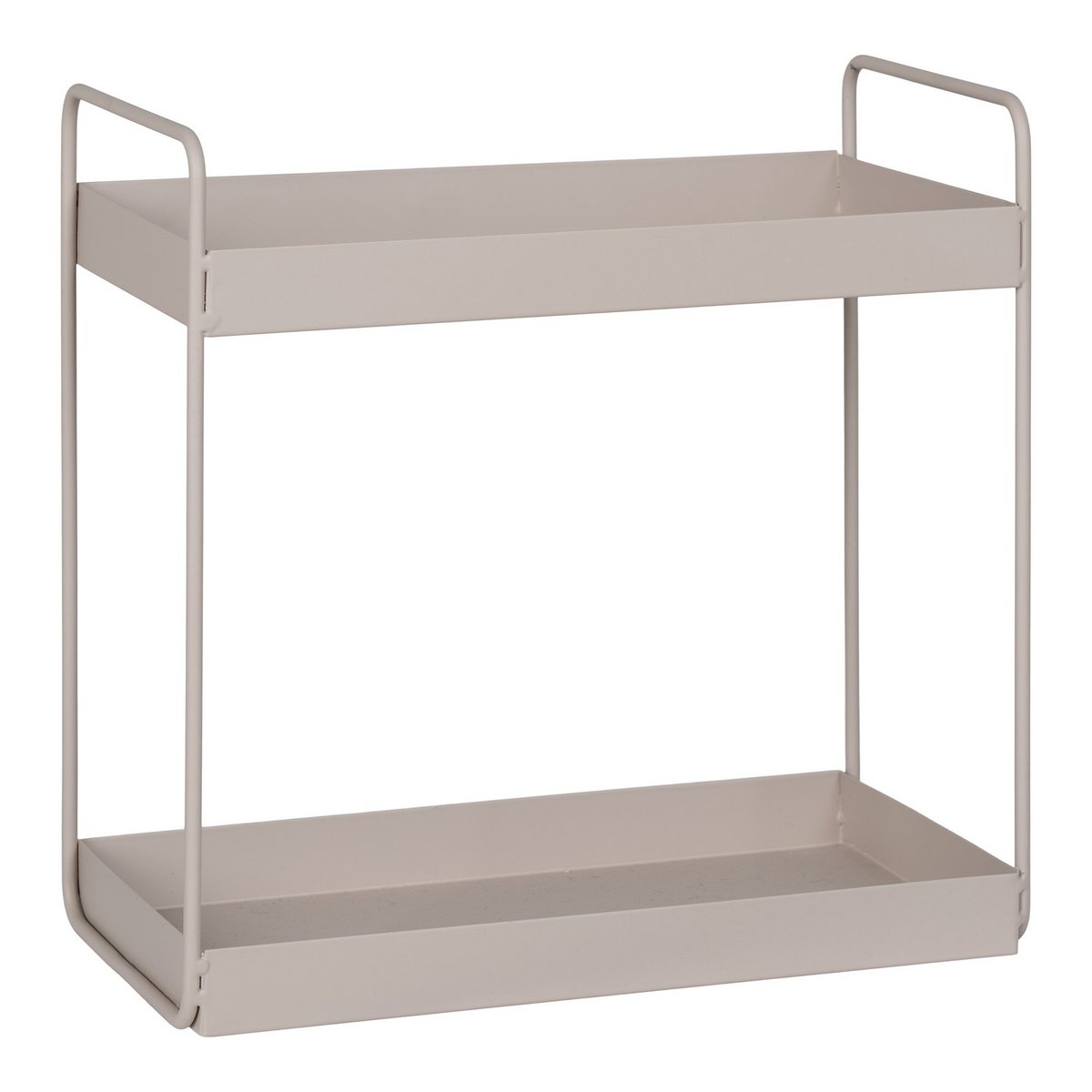 Staande Dubbele Plank in Zandkleurig Staal | 30x15x31 cm | woon-meubel.nl