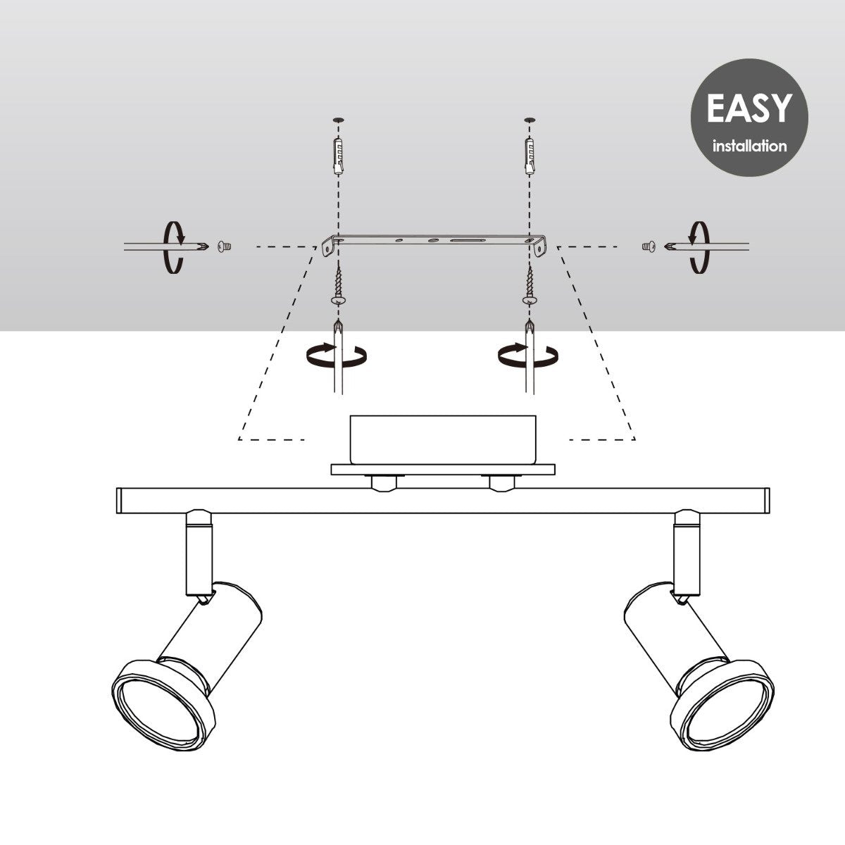 LED Surface-mounted spotlight Stone 2 - dimmable - brushed steel