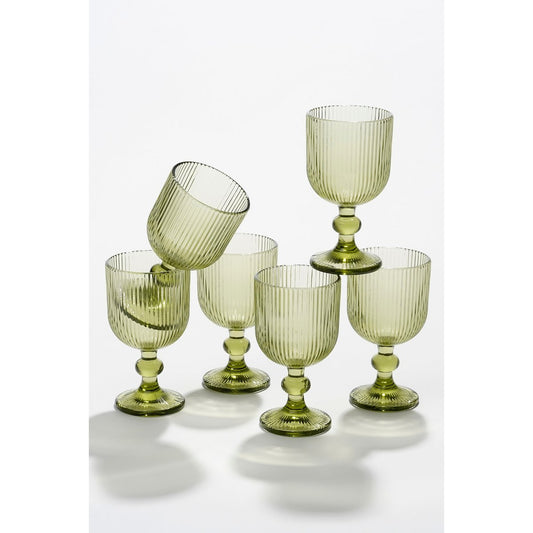 Merlot Wijnglas Lichtgroen 250 ml - Glas - Set van 6| woon-meubel.nl
